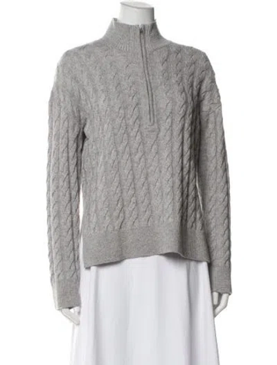 Pre-owned Theory Merino Wool Mock Neck Sweater In Gray