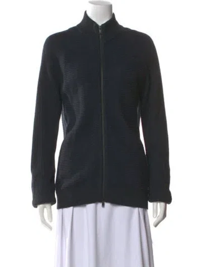 Pre-owned Theory Merino Wool Mock Neck Sweater In Gray