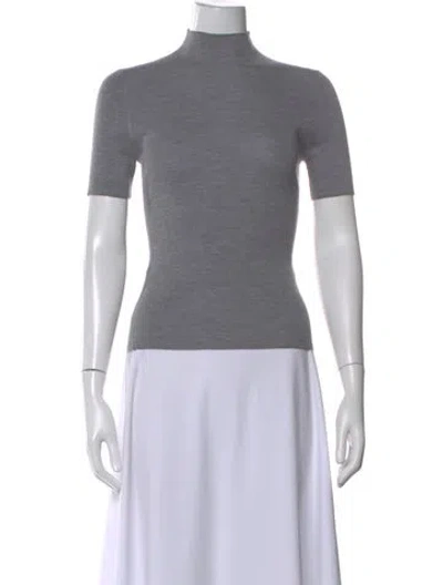 Pre-owned Theory Merino Wool Mock Neck Sweater W/ Tags In Gray