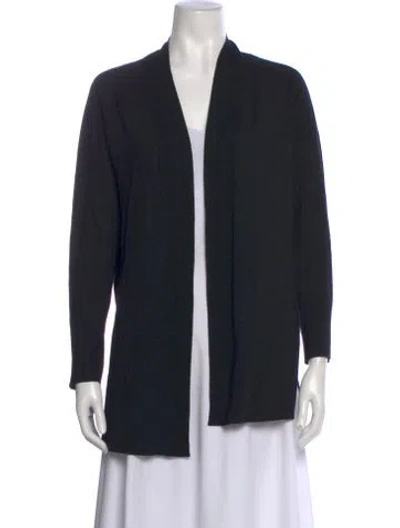 Pre-owned Theory Merino Wool Open Front Sweater In Black