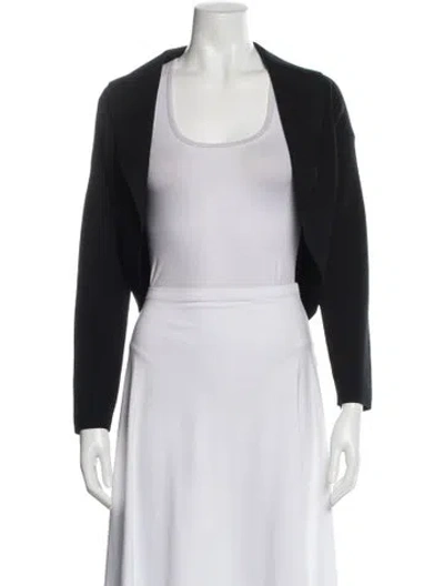 Pre-owned Theory Merino Wool Open Front Sweater In Black