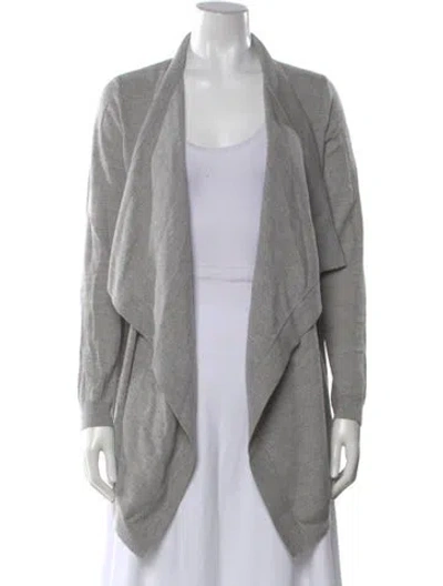 Pre-owned Theory Merino Wool Open Front Sweater In Gray