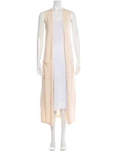 Pre-owned Theory Merino Wool Open Front Sweater In Neutral