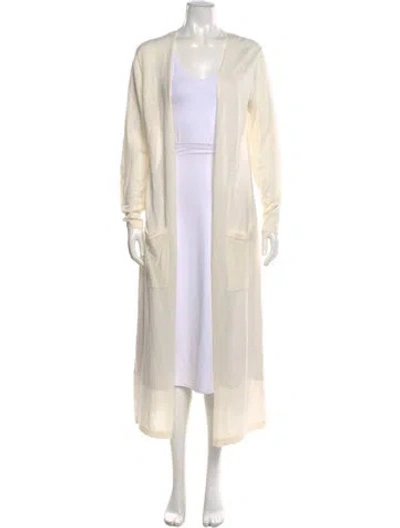 Pre-owned Theory Merino Wool Open Front Sweater In Neutral