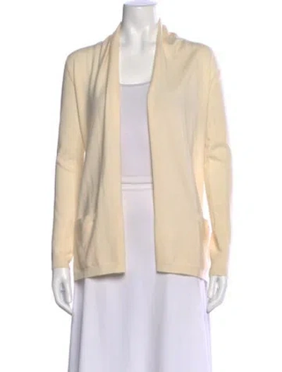 Pre-owned Theory Merino Wool Open Front Sweater In Neutral