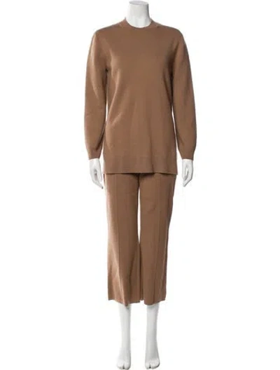 Pre-owned Theory Merino Wool Pant Set In Neutral