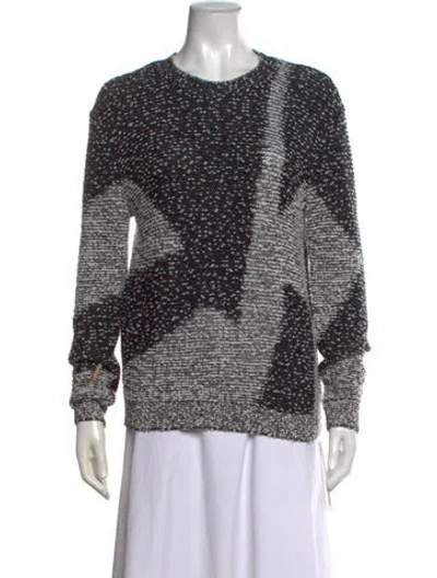 Pre-owned Theory Merino Wool Patterned Sweater In Black