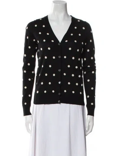 Pre-owned Theory Merino Wool Polka Dot Print Sweater In Black