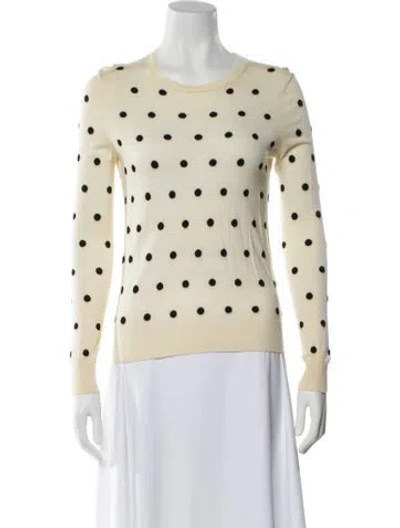 Pre-owned Theory Merino Wool Polka Dot Print Sweater In Blue