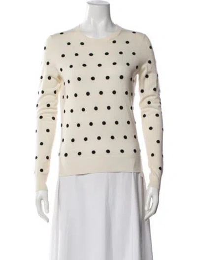 Pre-owned Theory Merino Wool Polka Dot Print Sweater In Neutrals