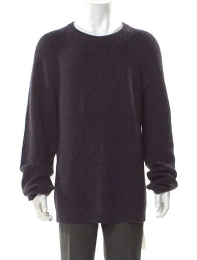 Pre-owned Theory Merino Wool Scoop Neck Pullover In Blue