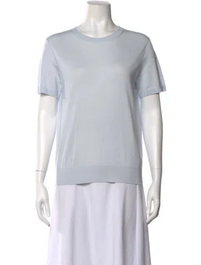 Pre-owned Theory Merino Wool Scoop Neck Sweater In Blue