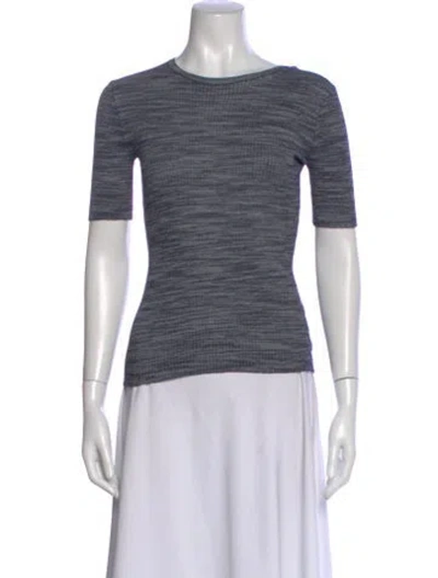 Pre-owned Theory Merino Wool Scoop Neck Sweater In Gray