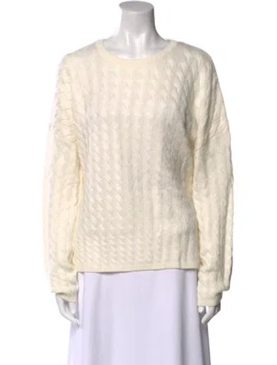 Pre-owned Theory Merino Wool Scoop Neck Sweater In Neutral