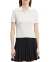 Theory Merino Wool Slim Polo Sweater In White