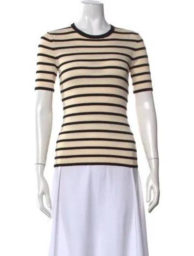 Pre-owned Theory Merino Wool Striped Sweater In Neutrals