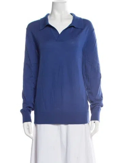 Pre-owned Theory Merino Wool Sweater In Blue