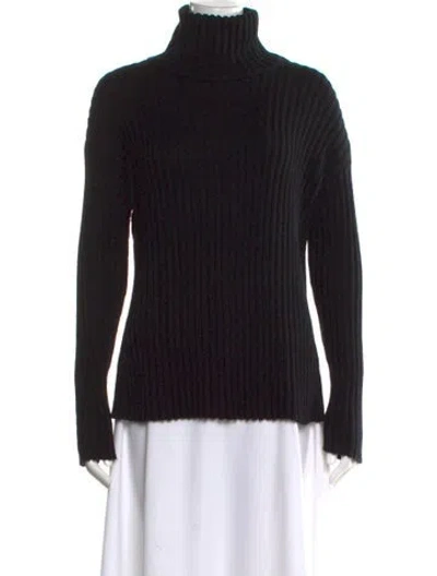Pre-owned Theory Merino Wool Turtleneck Sweater In Black