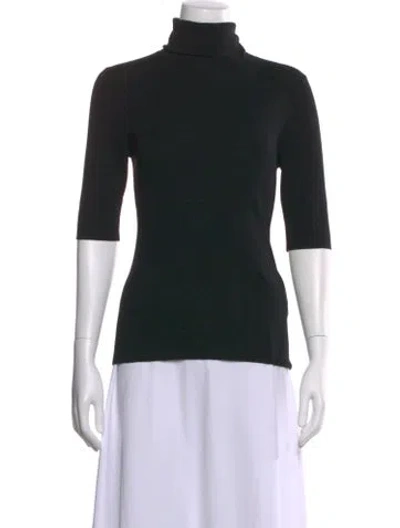 Pre-owned Theory Merino Wool Turtleneck Sweater In Black