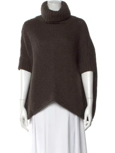 Pre-owned Theory Merino Wool Turtleneck Sweater In Brown