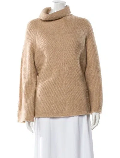 Pre-owned Theory Merino Wool Turtleneck Sweater In Brown