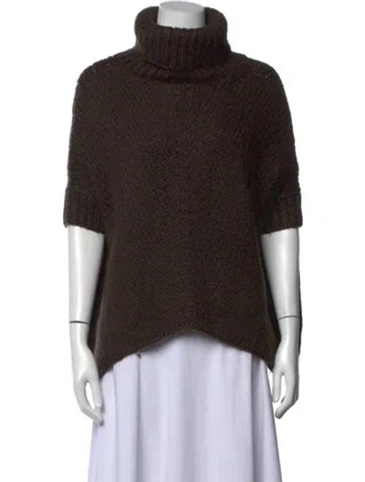 Pre-owned Theory Merino Wool Turtleneck Sweater In Brown