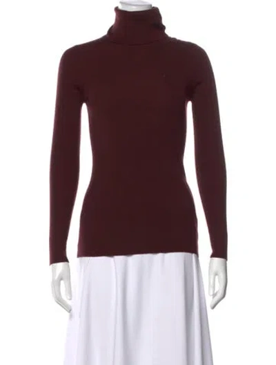 Pre-owned Theory Merino Wool Turtleneck Sweater In Burgundy