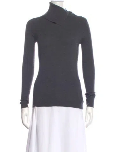 Pre-owned Theory Merino Wool Turtleneck Sweater In Gray