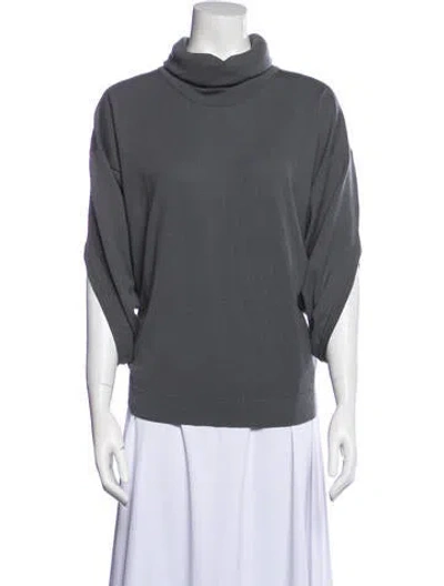 Pre-owned Theory Merino Wool Turtleneck Sweater In Gray
