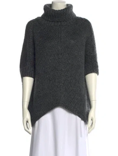 Pre-owned Theory Merino Wool Turtleneck Sweater In Gray