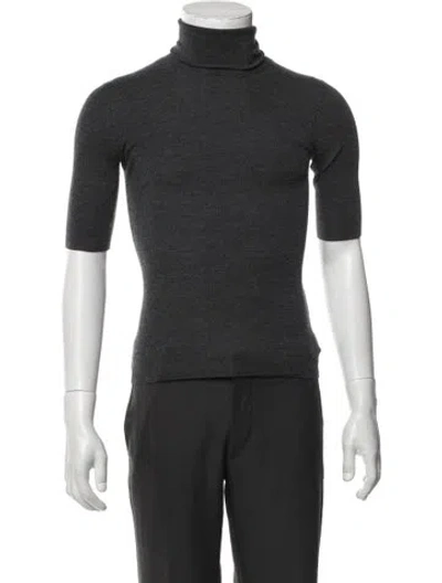 Pre-owned Theory Merino Wool Turtleneck Sweater In Gray
