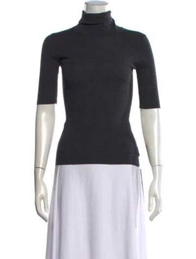 Pre-owned Theory Merino Wool Turtleneck Sweater In Grey