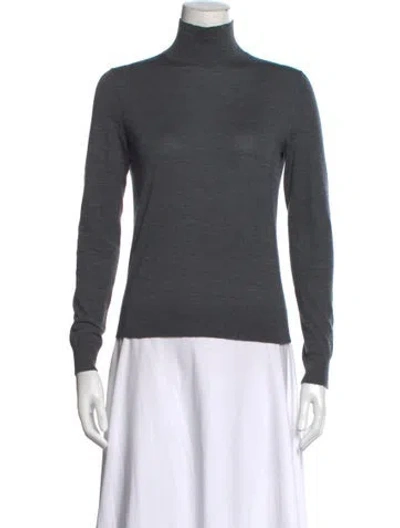 Pre-owned Theory Merino Wool Turtleneck Sweater In Grey