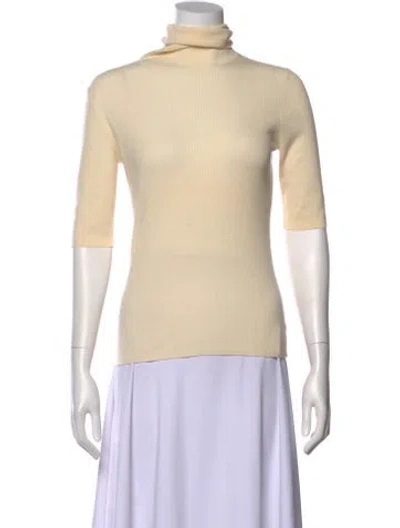 Pre-owned Theory Merino Wool Turtleneck Sweater In Neutral