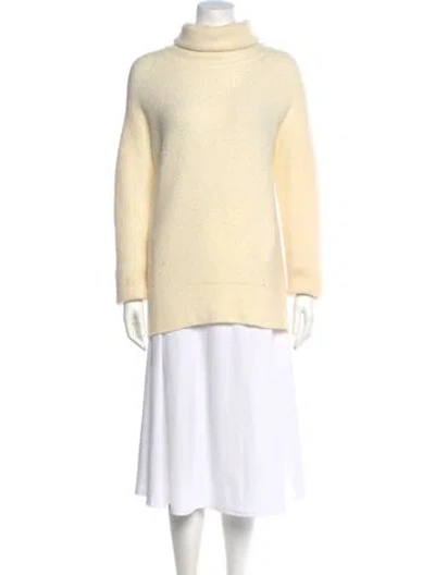 Pre-owned Theory Merino Wool Turtleneck Sweater In Neutral