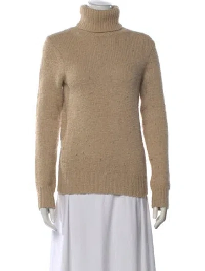 Pre-owned Theory Merino Wool Turtleneck Sweater In Neutral