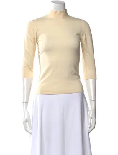 Pre-owned Theory Merino Wool Turtleneck Sweater In Neutrals