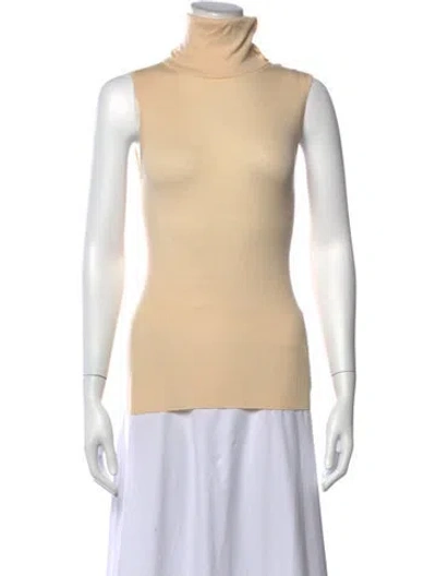 Pre-owned Theory Merino Wool Turtleneck Sweater In Neutrals