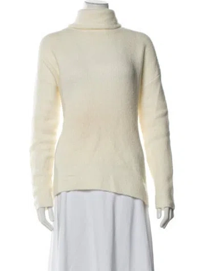 Pre-owned Theory Merino Wool Turtleneck Sweater In Neutrals