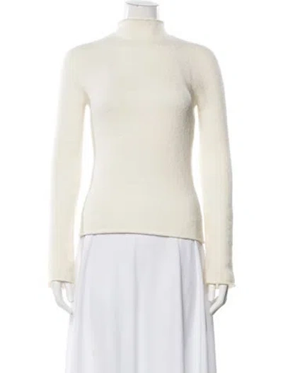 Pre-owned Theory Merino Wool Turtleneck Sweater In Neutrals