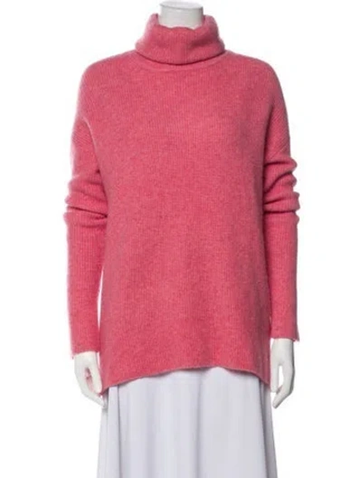 Pre-owned Theory Merino Wool Turtleneck Sweater In Pink