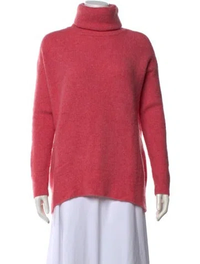 Pre-owned Theory Merino Wool Turtleneck Sweater In Pink