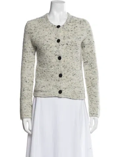 Pre-owned Theory Merino Wool Tweed Pattern Sweater In Neutral
