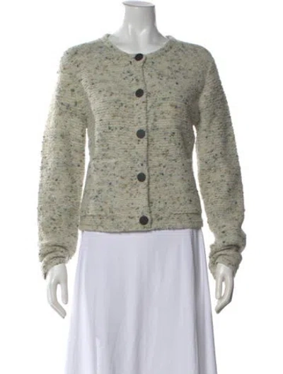 Pre-owned Theory Merino Wool Tweed Pattern Sweater In Neutral