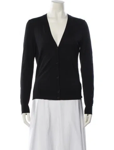 Pre-owned Theory Merino Wool V-neck Sweater In Black