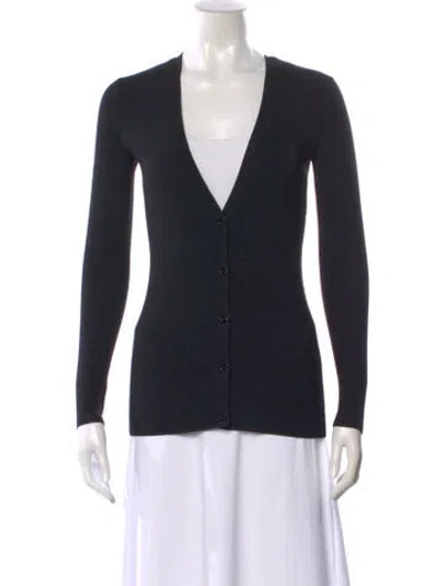 Pre-owned Theory Merino Wool V-neck Sweater In Black