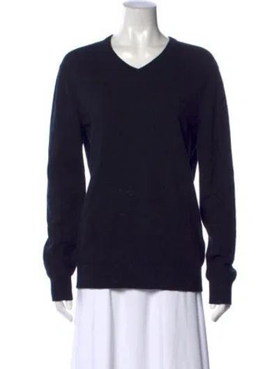 Pre-owned Theory Merino Wool V-neck Sweater In Black
