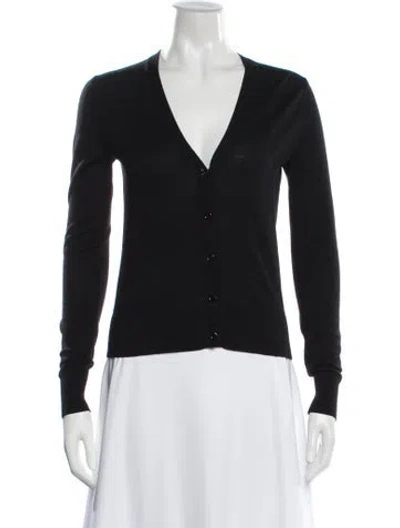 Pre-owned Theory Merino Wool V-neck Sweater In Black