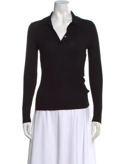 Pre-owned Theory Merino Wool V-neck Sweater In Black