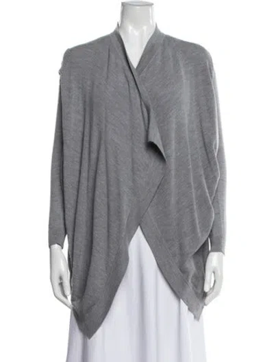 Pre-owned Theory Merino Wool V-neck Sweater In Gray